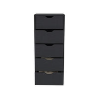 Dresser Kamran, Five Drawers Narrow, Black Wengue Finish