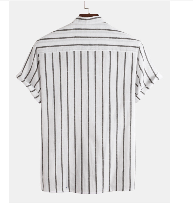 Oversized Striped Linen Men's Shirt