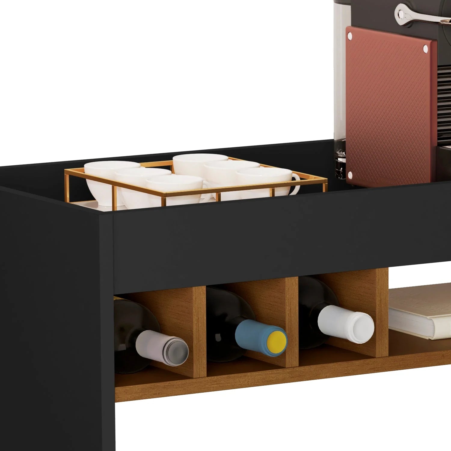 Boahaus Ashbourne Bar Cabinet with Wine Rack & Storage | Modern Design