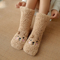 Cartoon Floor Winter Thick Polyester Fleece Fluffy Microfiber Women Fuzzy Socks Funny Fuzzy Dog Slipper Socks For Women Cute Fluffy Thick Warm Winter Socks Microfiber Soft Home Socks Christmas Gift