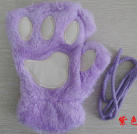 Winter Lovely Half Cover Paw Bear Cat Claw Gloves Short Finger