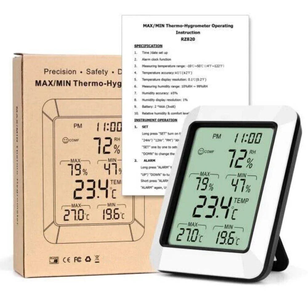 2024 Smart Digital Humidity Gauge Indoor Climate Monitor Temperature Sensor