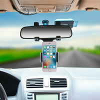 Universal Car Rear View Mirror Mount Stand GPS Cell Phone Holder 360 Rotation