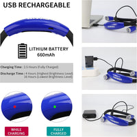 Neck Reading Light - 6 Brightness Levels, Bendable Neck, Hands Free, Rechargeable for Bed, Crochet, Knitting, Camping, Repairing