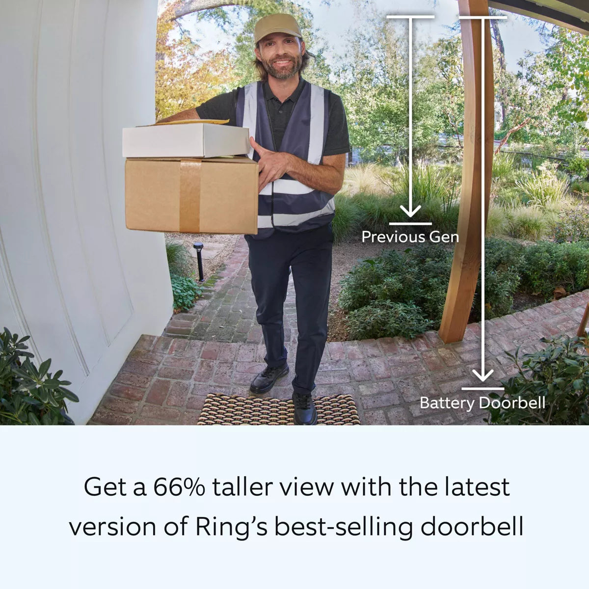 Ring Battery Doorbell with Head-To-Toe HD Video, Live View with Two-Way Talk, and Motion Detection & Alerts