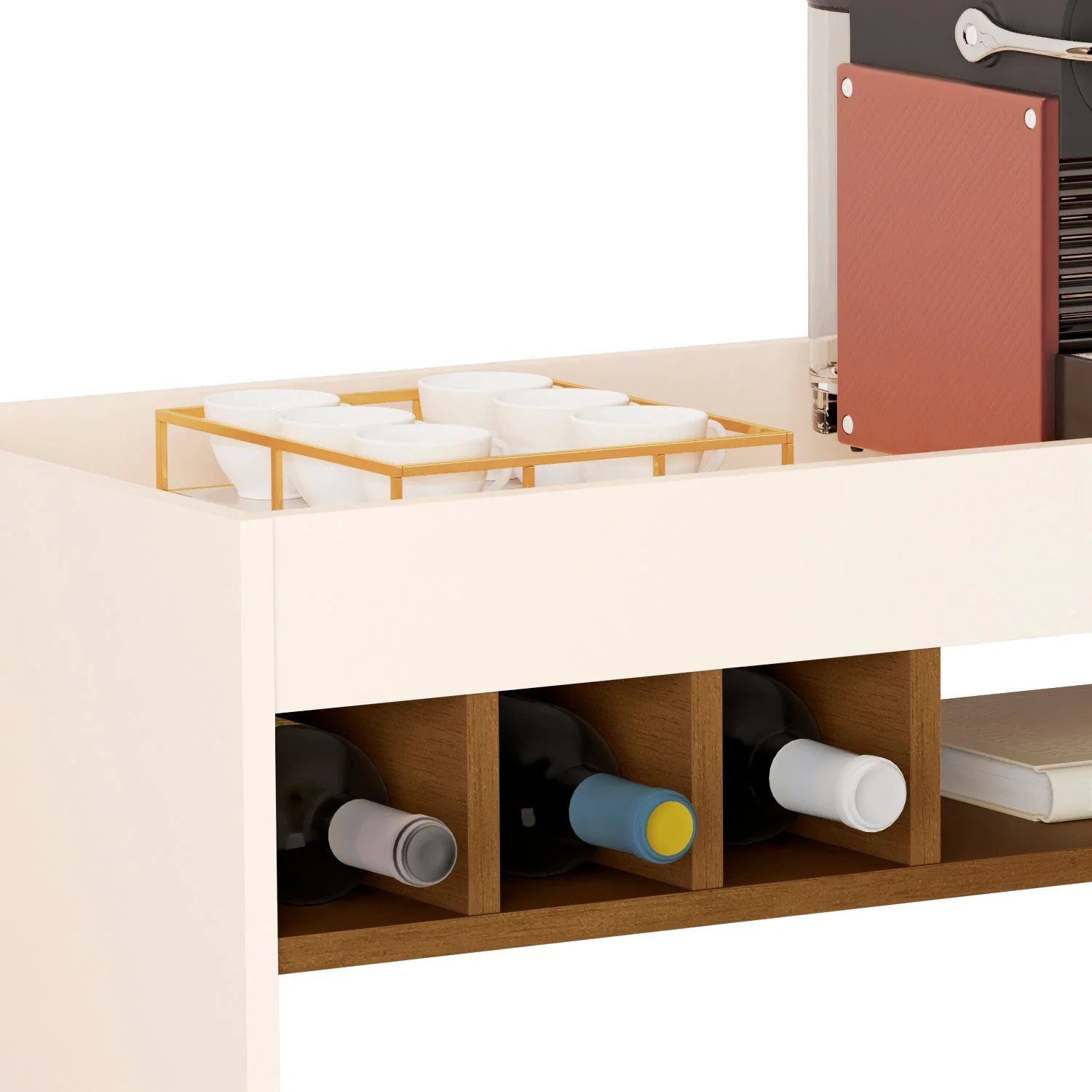 Boahaus Ashbourne Bar Cabinet with Wine Rack & Storage | Modern Design