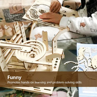 3D Puzzle Wooden Marble Run for Adults DIY Model Kit Assembly Wood Crafts Mechanical Puzzle for Teen Age 14+ Years Old