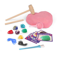 Gemstone Dig Kit Toys For Kids Dig Up 6 Gems& Rocks Science STEM Activities  Educational Gifts For Boys Girls Age Above 6 Gemstones Necklace DIY Gifts