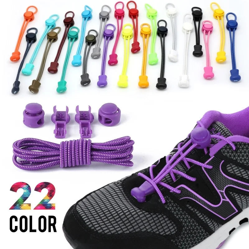 "Ultimate Convenience: Sporty Locking Elastic Shoelaces for All Ages Plus 22 Vibrant Colors!"