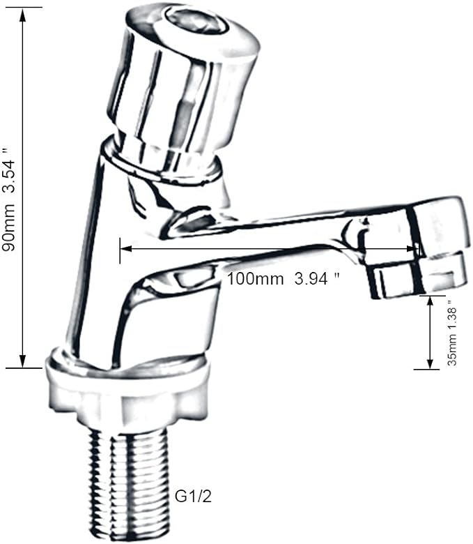 Commercial 2 Handles Bathroom Faucet Water Saving Metering Lavatory Faucet Pillar Tap Chrome Lead-Free