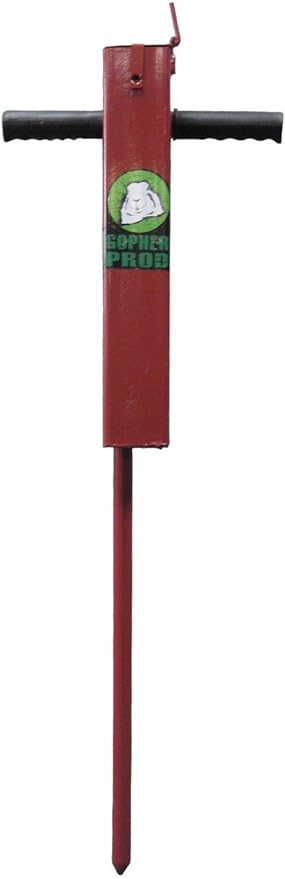 Rugged Ranch MGP1 Home Professional Powder Coated Metal Prod Poison Pest Mole Control and Gopher Bait Tool with Solid Machined Tip, Red