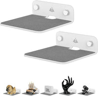 TXEsign Wall Shelves Speaker Shelves-2 Pack 4.25 Acrylic Small Floating Shelves Speaker Mount for Bluetooth Speaker, Webcam, Cell Phones, Toy Display Shelf Acrylic Speaker Shelf (White, Small)