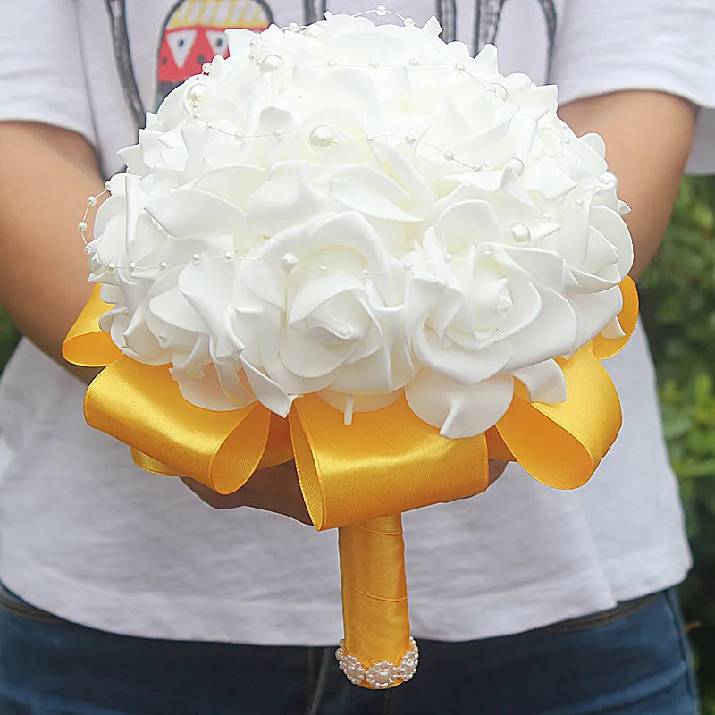 "Exquisite PE Rose Bridesmaid Bouquet - Free Shipping, Budget-friendly, Customizable Design!"