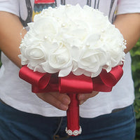 "Exquisite PE Rose Bridesmaid Bouquet - Free Shipping, Budget-friendly, Customizable Design!"